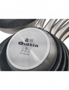 Quttin Platinum - Cazo Pequeño, Todo Tipo de Cocinas, Full Induccion,  Rapida, Aluminio PFLUON, Capa Antiadherente Ceramica, Calidad Profesional